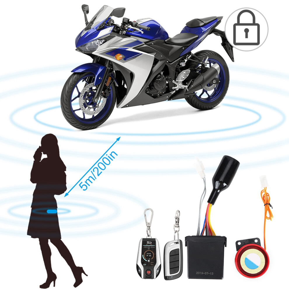 105-125Db Waterproof Motorcycle Alarm System With Remote Start & Security 5041393281572