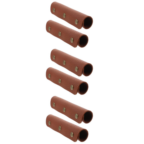 6Pcs Light Brown PU Handle Protector for Handbag and Tote Bags 2