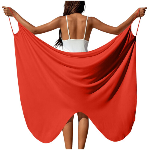 Women's Spaghetti Strap Wrap Dress Lightweight Beach 1