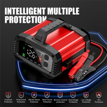 FOXSUR 25A/15A Car Battery Charger for 12V-24V Motorcycle Lead Acid AGM GEL LiFePo4 Battery Car Booster Pulse Repair US PLUG