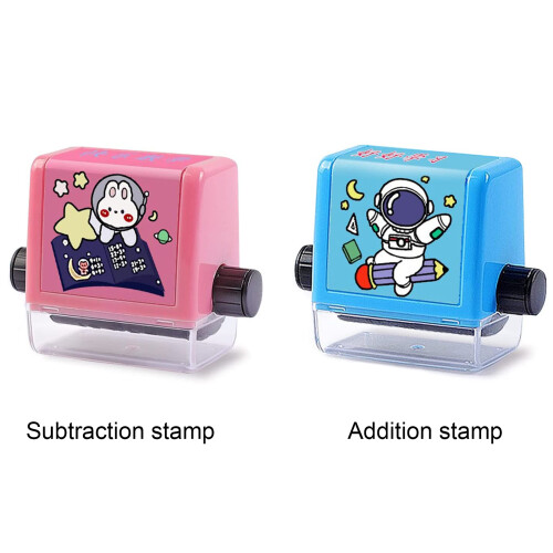 Fun Learning Math Roller Stamp Set, Teaching Stamps For Kids Featuring Combination Of Interest And Learning, Smart Math Practice Tools With Reusable 2