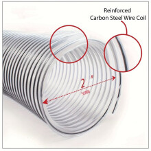 4X 2In OD 50mm Clear PVC Dust Collection Hose for Use with Dust Collectors with 2In . Ideal for Shop Vacuums