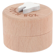 2Pièces Boîte À Dents Bébé En Bois Marron Clair, Organiseur Souvenir