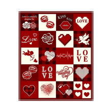 Coperta per San Valentino – Flanella a quadri rossi e bianchi, morbida e calda, ideale per divano/camera da letto, 150x100 cm.
