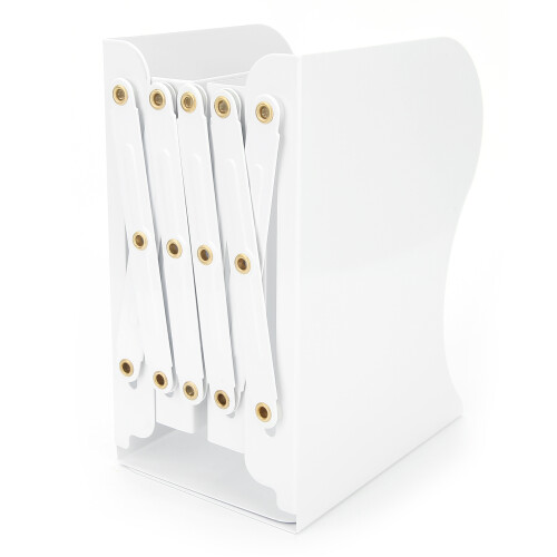 Magazine File Organizer Expandable Bookends Adjustable Bookend Sturdy Metal Construction Foldable Book Organizer Space Saving Design Scratch 1