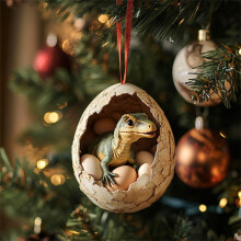 Decorazioni natalizie a forma di cuccioli di animali (anatre, dinosauri, serpenti, uova) – Decorazioni festive per l'albero di Natale e per la casa
