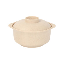 Tigela de palha de trigo com tampa - 14 cm, utensílio de mesa doméstico, tigela própria para micro-ondas para sopa/macarrão/iogurte, livre de BPA