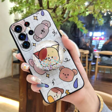 Capa para Samsung Galaxy S25 Ultra – À prova d'água, TPU com textura de areia movediça, resistente à sujeira, design de desenho animado,