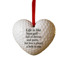 Ornamento da golf a forma di cuore, decorazione sportiva in pelle per il papà, ornamento da appendere all'albero fatto a mano – Compatibile con