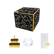 Caja de regalo de cumpleaños con tarjeta extraíble y compartimento para billetes - Caja sorpresa para armar tú mismo