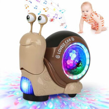 Caracol Elétrico de Brinquedo, Caracol Luminoso para Bebês e Crianças Pequenas, Brinquedo Fofo de Caracol Rastejante com Música e Luz, Presente