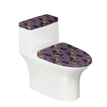 Halloween-månemønsterdesign 2-delers sett toalettsetebeskytter elastisk kant elastisk stoff, mykt, baderomshjemmet