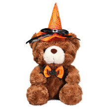 TERGAYEE Oso de peluche de Halloween, muñeco suave con sombrero – Compatible con regalos de Navidad y Halloween para niños