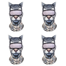 pezzi passamontagna invernale con motivo gatto, maschera da sci, antivento, maschera integrale con motivo animale per attività all'aperto,