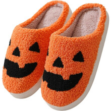 Pantofole per uomo e donna, pantofole in peluche per le vacanze, zucche, carine, in memory foam, scarpe da casa per coppie, I,9