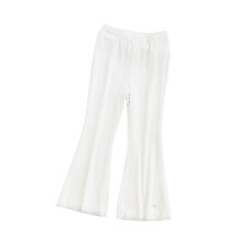 Schlagleggings für Mädchen, ausgestellte Yogahosen, Bootcut-Leggings, bequeme Trainingshosen für Mädchen, Weiß, 5-6 Jahre