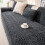 (Red, Backrest 27.5*27.5in) Solid Color Thick Plush Sofa Cover, 1 Count Modern Simple Sofa Cushion, Soft Sofa Protector 3