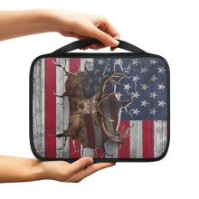 3D Deer American Flag Bible Case for Women – Large Portable Bible Cover with Handle, Compatible with Standard Bibles