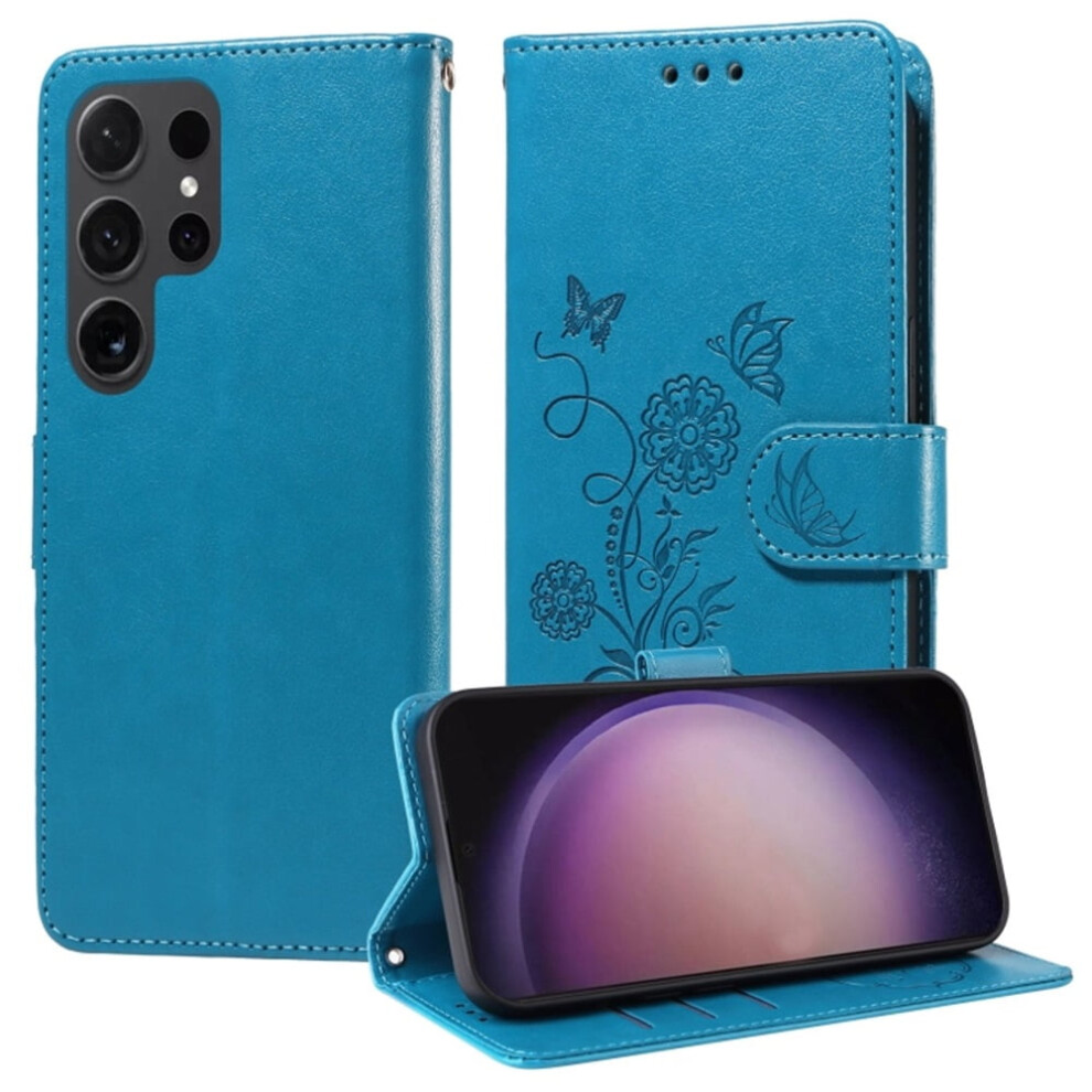 Butterfly Flower Flip Leather Case For Samsung Galaxy S24 913211537114