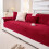 (Red, Backrest 27.5*27.5in) Solid Color Thick Plush Sofa Cover, 1 Count Modern Simple Sofa Cushion, Soft Sofa Protector 6