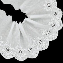 5 Yards White Embroidery Eyelet Cotton Flower Lace Fabric Vintage Floral Eyelet Lace Trim Ribbon 5.6~6inch Width