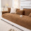 (Black, Armrest 27.5*27.5in) Solid Color Thick Plush Sofa Cover, 1 Count Modern Simple Sofa Cushion, Soft Sofa Protector 8