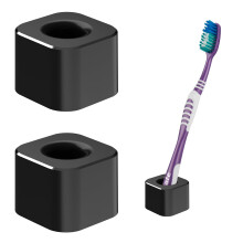 Lot de 2 mini porte-brosses Ă dents, support en aluminium pour rasoir et stylo, pour salle de bain/bureau (noir)