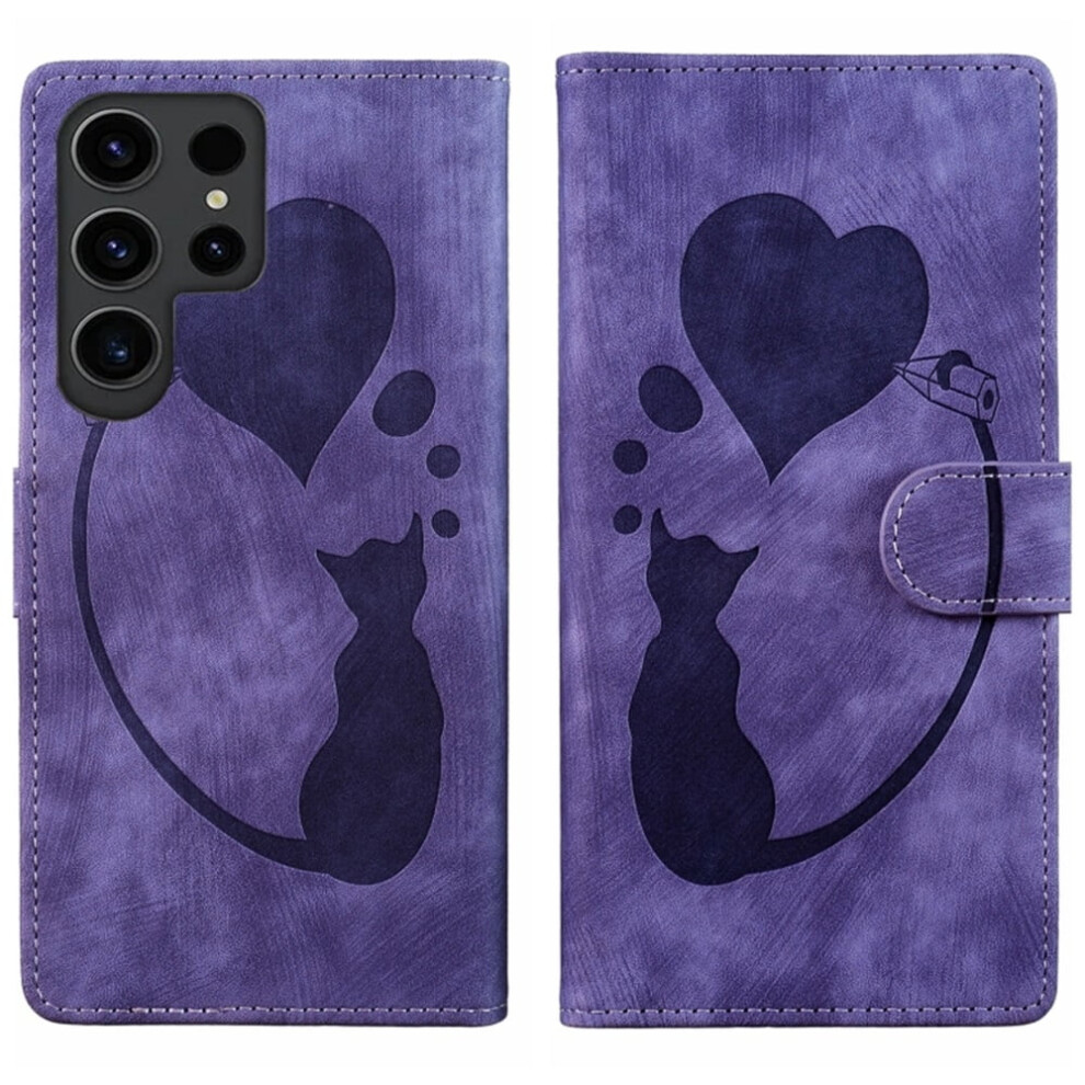 Pu Leather Flip Wallet Case With Magnetic Closure & Card Slots, Compatible With Samsung Galaxy S25 Ultra 5G 6.9" Purple 9009879189251