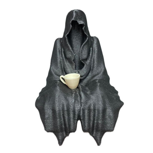 Spooky Black Robe Ornament Halloween Grim Reaper Statue
