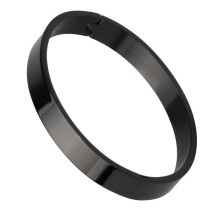 Pulseira de aço inoxidável polido com superfície brilhante para homens - Quatro cores pretas