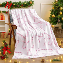 Roze Notenkraker Kerstdeken: schattige, zachte, warme en lichtgewicht kerstdeken voor op de bank of het bed, perfect als cadeau of decoratie.