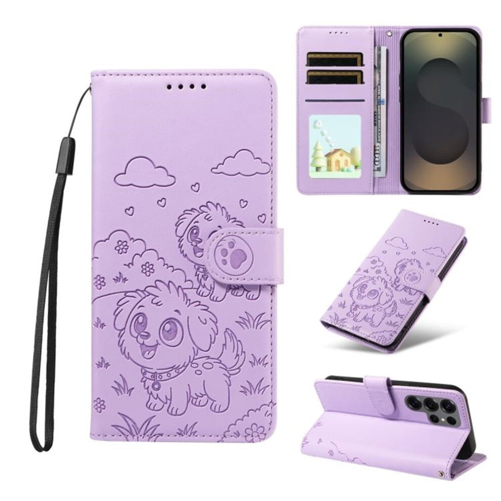 Leather Flip Case For Samsung Galaxy S25 Ultra 5G Â Rfid Wallet, Magnetic Clasp, Lanyard & Stand Purple 9009879190370
