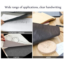 Papel carbono grafite preto, pacote com 100 folhas para decalcar e transferir moldes para madeira, tecido, papel, artesanato e projetos de costura.