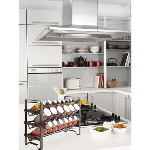 Efficient Multi-Tier Spice Organizer, Durable Metal Construction for Longevity, Inclined Design for Easy Access and Elegant Display 1