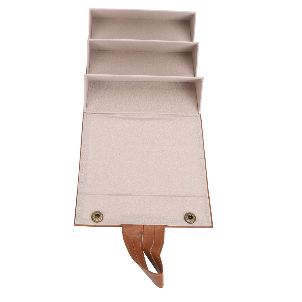 3-Layer PU Foldable Eyeglasses Case Multi-Compartment Sunglasses Box