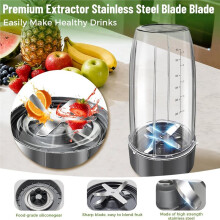 8 Pieces Blender Cups & Blade Replacement Set , 2 PCS 32oz Cups & Premium Extractor Blades