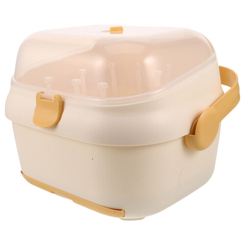Light Yellow Plastic Baby Bottle Drying and Storage Organizer