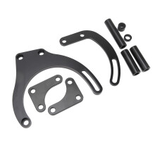 Power Steering Pump Mounting Bracket for Chevy BBC Black, Durable ABS+Metal