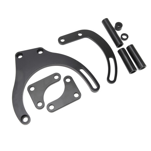 Power Steering Pump Mounting Bracket for Chevy BBC Black, Durable ABS+Metal