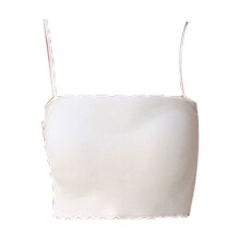 Damski top na ramiączkach typu spaghetti, dwuwarstwowy, elastyczny materiał, regulowane ramiączka, krótki top bez rękawów, dopasowany krój,