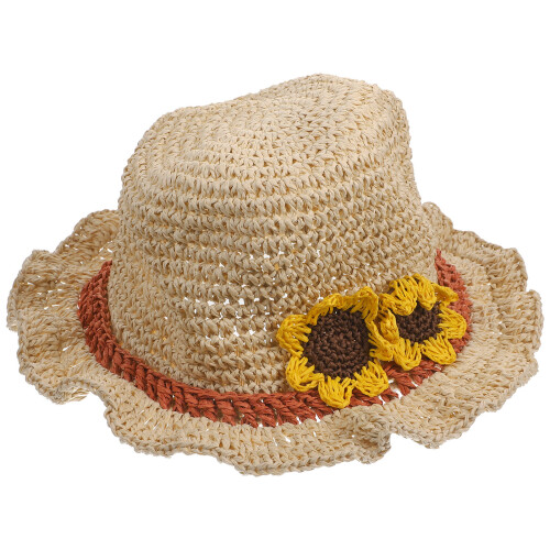 2Pièces Chapeaux Tissée Large Été Plage