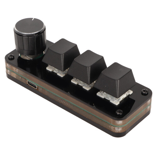 Simple To Use Macro Mechanical Keyboard With Knob Function Programmable Keypad Usb Or Bt Connection Acrylic Material Mini Portable Keyboard For 2