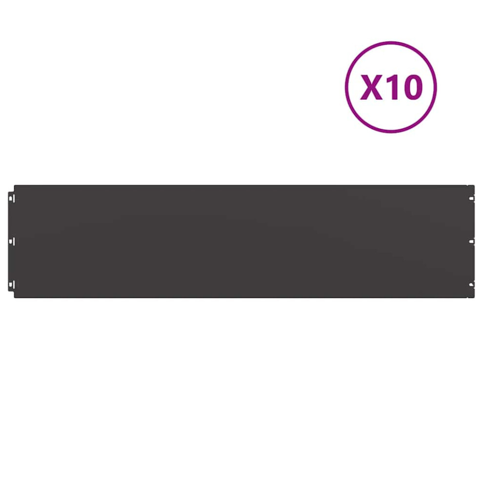 Vidaxl Lawn Edgings 10 Pcs Black 25X103 Cm Cold-Rolled Steel Garden Edging