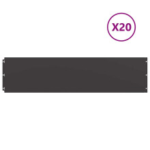vidaXL Raseneinfassung 20 Stk. 25 x 103 cm Kaltgewalzter Stahl Schwarz