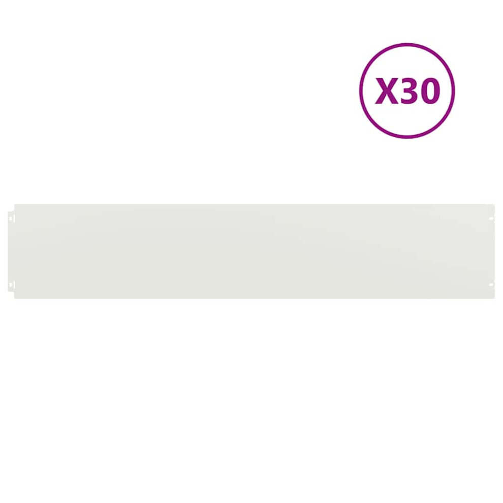 Vidaxl Lawn Edgings 30 Pcs White 20X103 Cm Cold-Rolled Steel Garden Edging