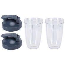 Oppvaskmaskinsikkert blendertilbehør, BPA-frie plastbeholdere for NutriBullet 600W 900W juicer med vippelokk, enkel å rengjøre og trygg