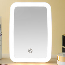 360 graden draaibare spiegel, make-upspiegel met ledverlichting en dimbaar touchscreen, oplaadbaar, draagbaar en compact voor thuisgebruik.