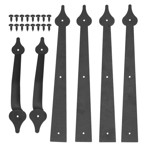 Wrought Iron Garage Handle Set - Carbon Steel, 40.5x5cm 1