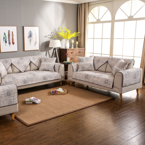 Κάλυμμα καναπέ πολλαπλών χρήσεων, VelvetSectionalCouchCover με αντιολισθητική λειτουργία, 1