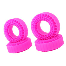 4 pièces d'inserts en mousse pour pneus RC, 1,9 pouce, en silicone étanche, triple couche, rouge rose